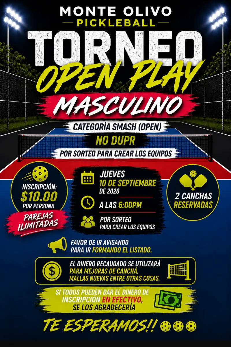 Monte Olivo Open Play (Cat:Smash) Masculino